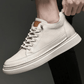 Black leather orthopedic dress shoes for men with a lace-up front