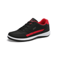 Men's orthopedic dress shoes in gray, white and black with a cushioned sole
