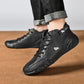 Leather high-top orthopedic shoes covering the ankle, in brown, white, gray, black and khaki