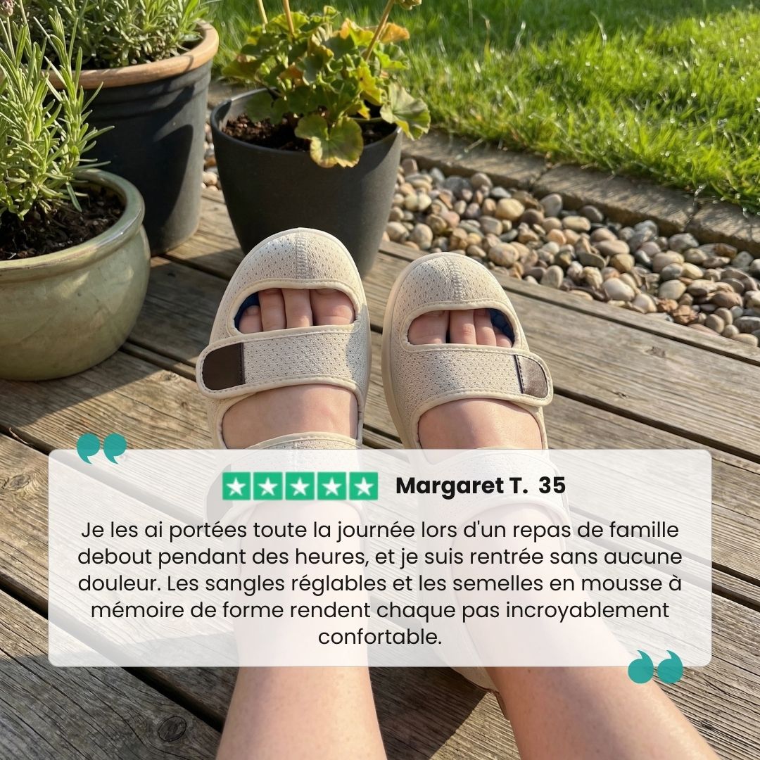 Open orthopedic summer shoes with a cushioned footbed, in beige, black, gray and blue