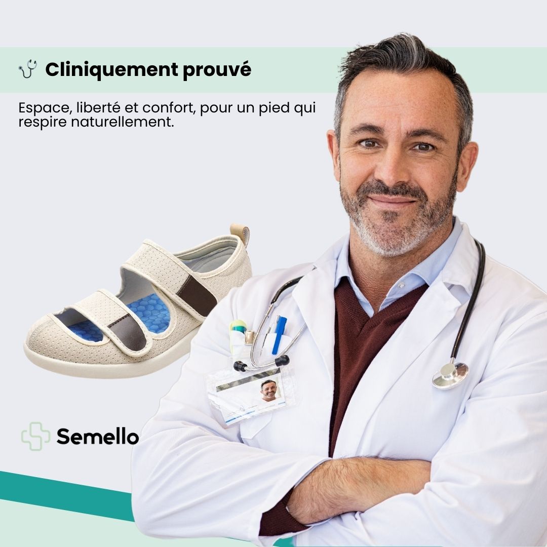 Open orthopedic summer shoes with a cushioned footbed, in beige, black, gray and blue