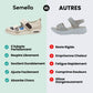 Open orthopedic summer shoes with a cushioned footbed, in beige, black, gray and blue