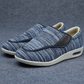 Wide fit orthopedic shoes for sensitive feet, in beige, light blue melange, dark blue and gray