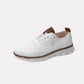 Brown wide orthopedic shoes with a roomy rounded toe and a padded collar