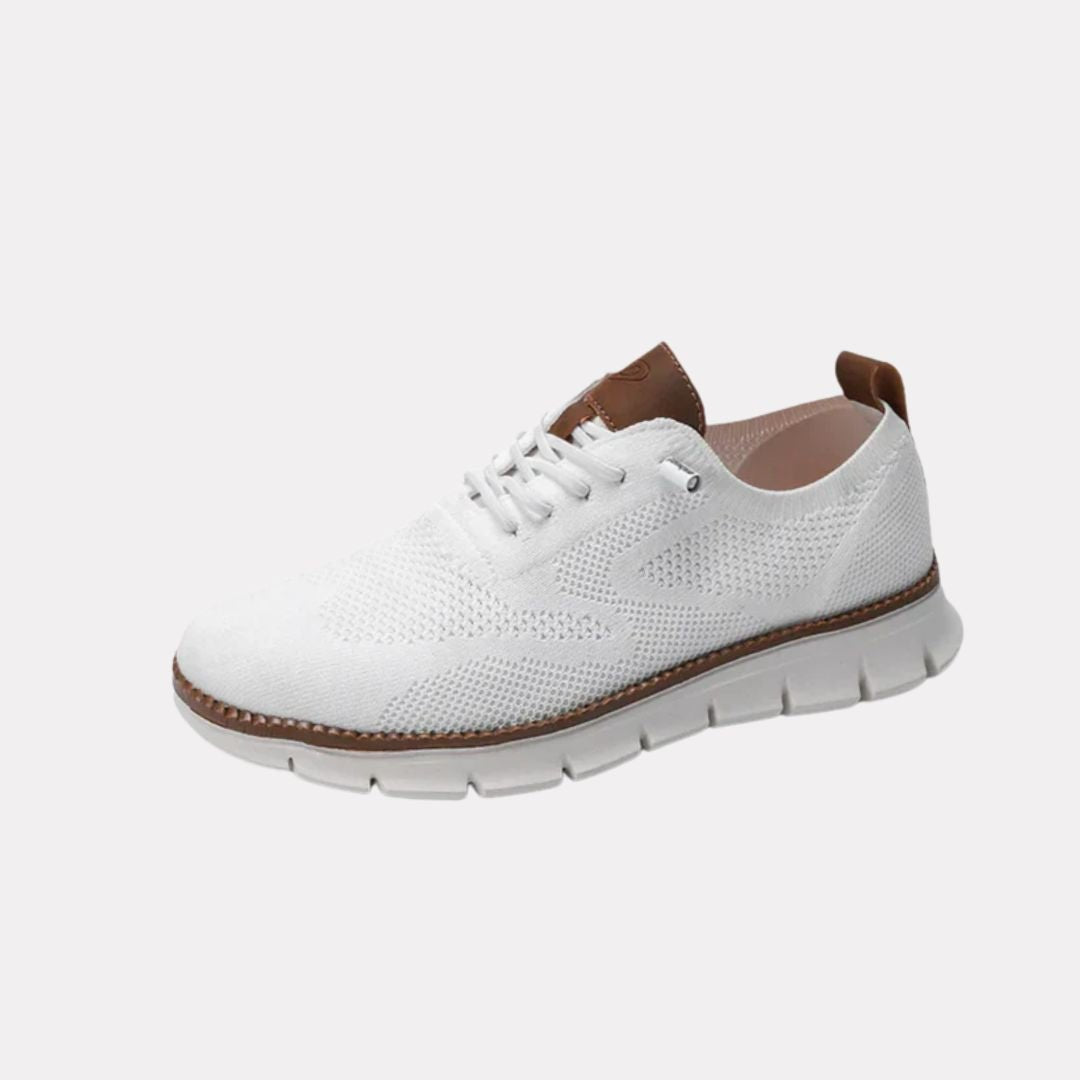 Brown wide orthopedic shoes with a roomy rounded toe and a padded collar