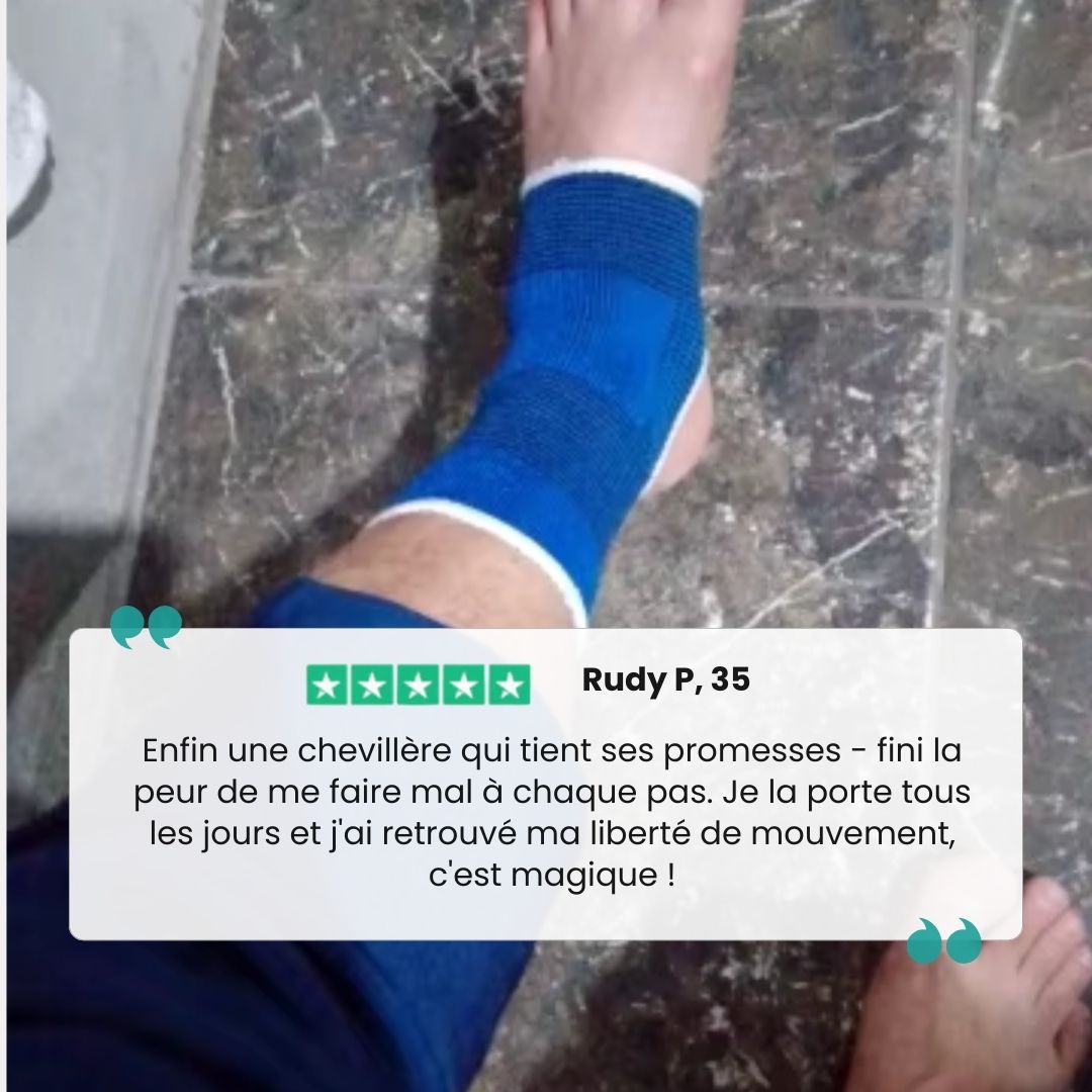 Elastic compression sleeve pulled on around the ankle for graduated support