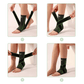 Gray compression ankle brace that wraps the heel and supports the arch