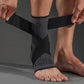 Compression ankle brace in green or gray, sleeved over the arch and the ankle