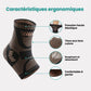 Copper infused compression sleeve pulled on around the ankle