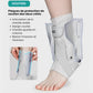 Elastic orthopedic brace with adjustable straps wrapped around the ankle
