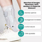 Elastic orthopedic brace with adjustable straps wrapped around the ankle