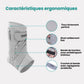Elastic orthopedic brace with adjustable straps wrapped around the ankle