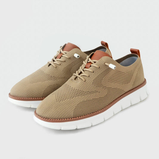 Brown wide orthopedic shoes with a roomy rounded toe and a padded collar