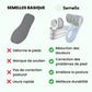 Pair of orthopedic insoles with layered cushioning under the heel and arch