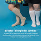 Medical compression socks rated 20 to 30 mmHg in black, white and beige, worn up to the knee