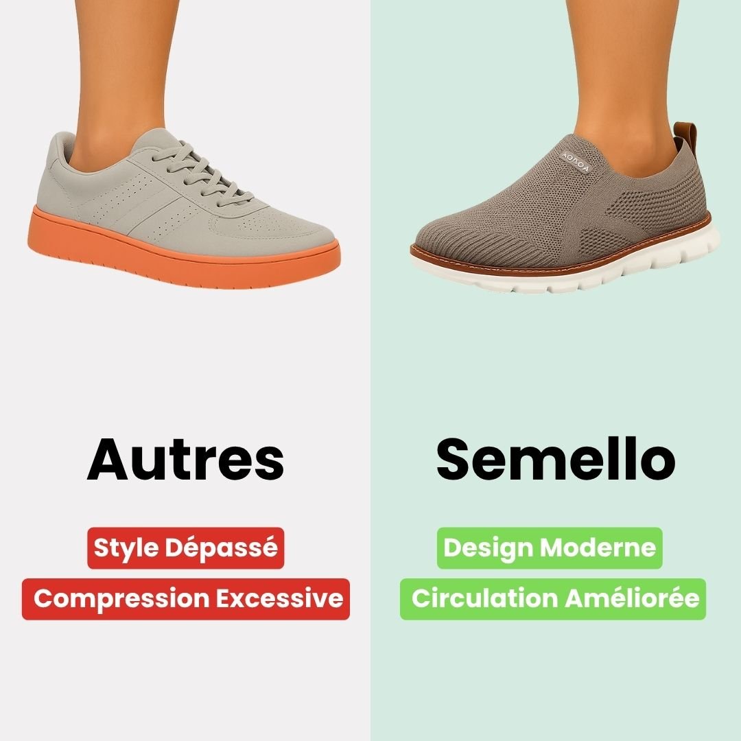 Men's relaxed-fit orthopedic shoes in caramel, black and white with a wide toe box