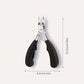 Ingrown toenail clippers with narrow angled blades and a wide ergonomic handle