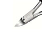 Ingrown toenail clippers with narrow angled blades and a wide ergonomic handle