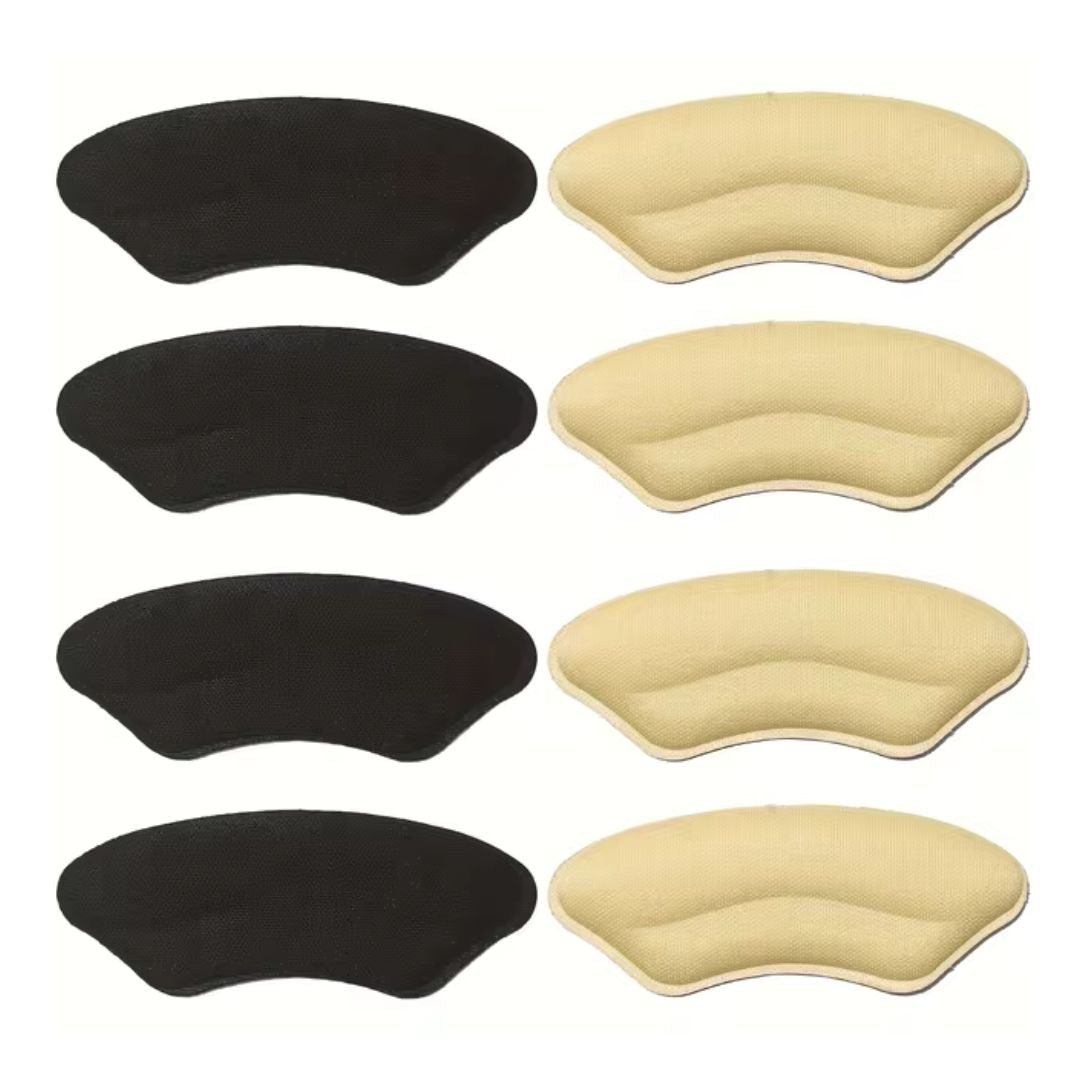 Clear adhesive heel pads stuck inside the shoe to stop rubbing at the heel