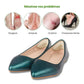 Clear adhesive heel pads stuck inside the shoe to stop rubbing at the heel
