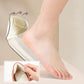 Clear anti-friction pads in black and beige, stuck inside the back of a high heel