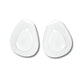 Pair of clear gel metatarsal pads cushioning the ball of the foot inside the shoe