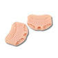 Silicone metatarsal pads in white, clear black and nude, worn under the ball of the foot