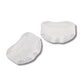 Silicone metatarsal pads in white, clear black and nude, worn under the ball of the foot