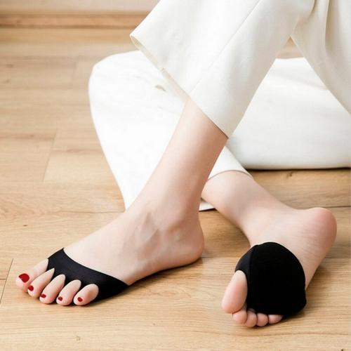 Gel metatarsal pads that stick under the ball of the foot inside high heels