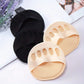 Gel metatarsal pads that stick under the ball of the foot inside high heels