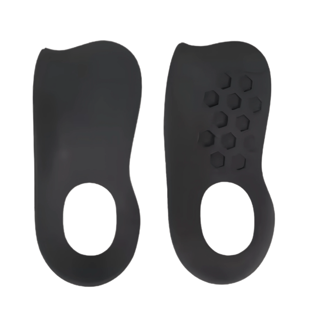 Half insoles with a raised arch that sit under the midfoot for flat feet