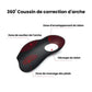 Half insoles with a raised arch that sit under the midfoot for flat feet
