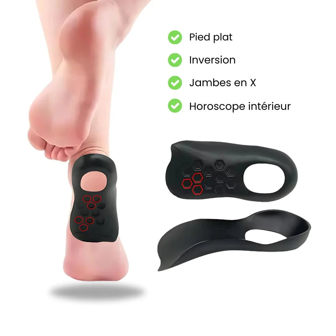 Half insoles with a raised arch that sit under the midfoot for flat feet