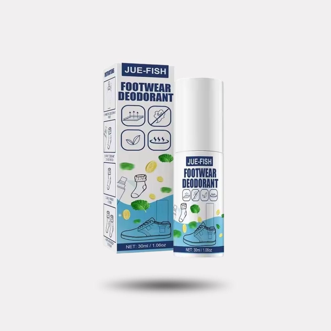 Antibacterial shoe deodorant applied inside footwear to neutralize odor