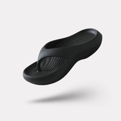 Women's orthopedic sandals with wide straps and a contoured cushioned footbed