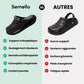 Breathable slip-on sandals with orthopedic insoles and non-slip soles, in white, black and khaki