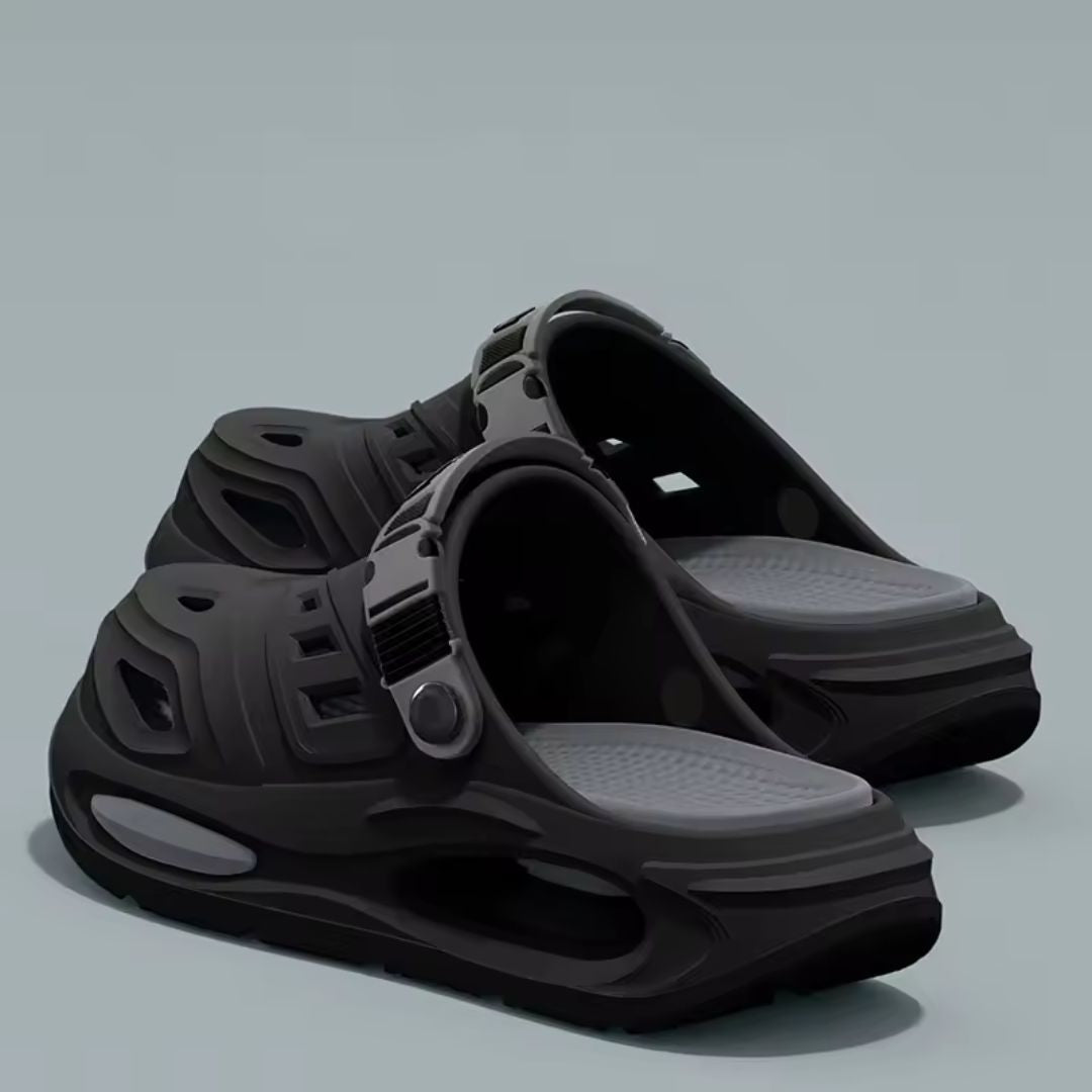 Breathable slip-on sandals with orthopedic insoles and non-slip soles, in white, black and khaki