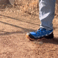 Orthopedic walking shoes with a thick cushioned sole, in blue, black and gray colorways