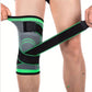 Therapeutic knee brace with adjustable side straps, wrapped around the knee joint