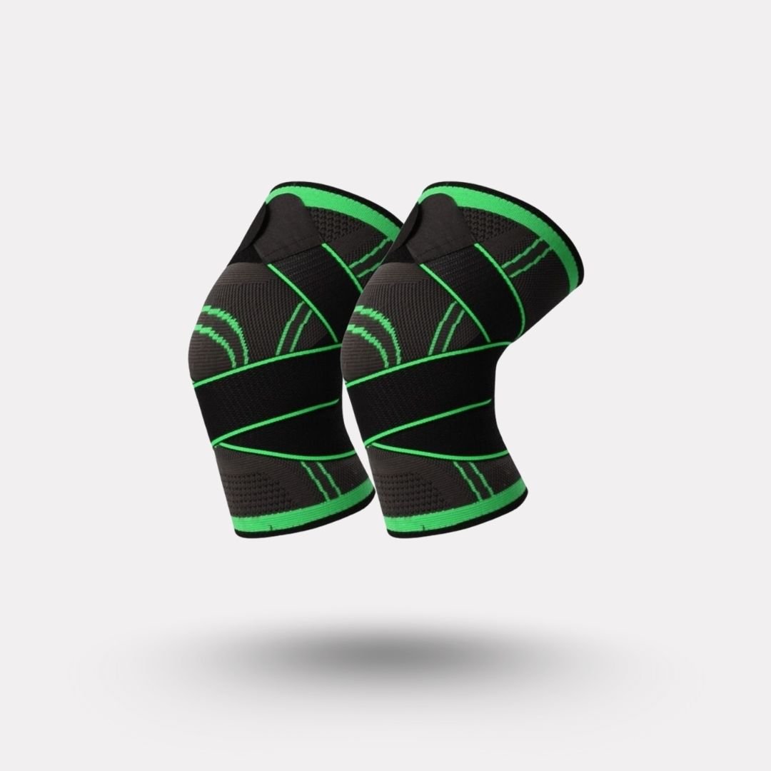 Therapeutic knee brace with adjustable side straps, wrapped around the knee joint