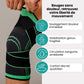 Therapeutic knee brace with adjustable side straps, wrapped around the knee joint