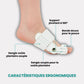 Rigid adjustable splint strapped around the foot to realign the big toe overnight
