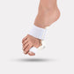 Rigid adjustable splint strapped around the foot to realign the big toe overnight