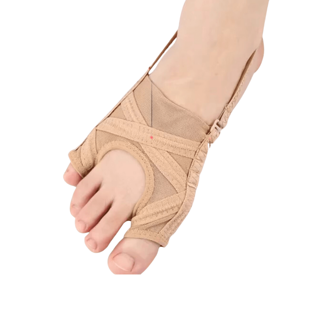 Silicone corrector cupping the big toe and the little toe bunion at once