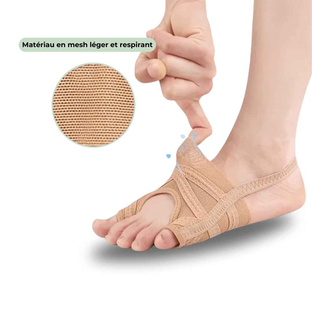 Silicone corrector cupping the big toe and the little toe bunion at once