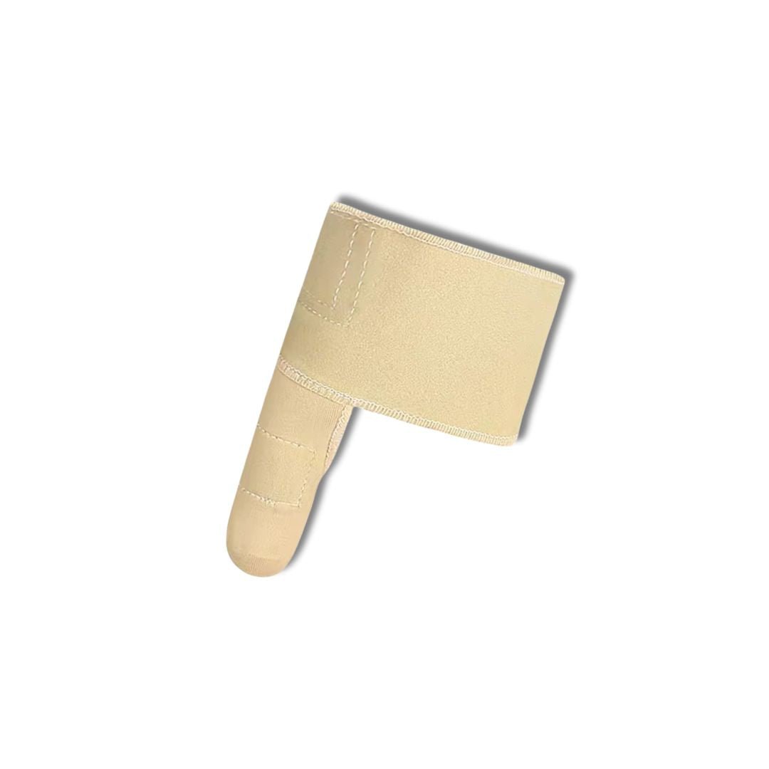 Hypoallergenic bunion corrector in nude or clear black, worn over the big toe joint