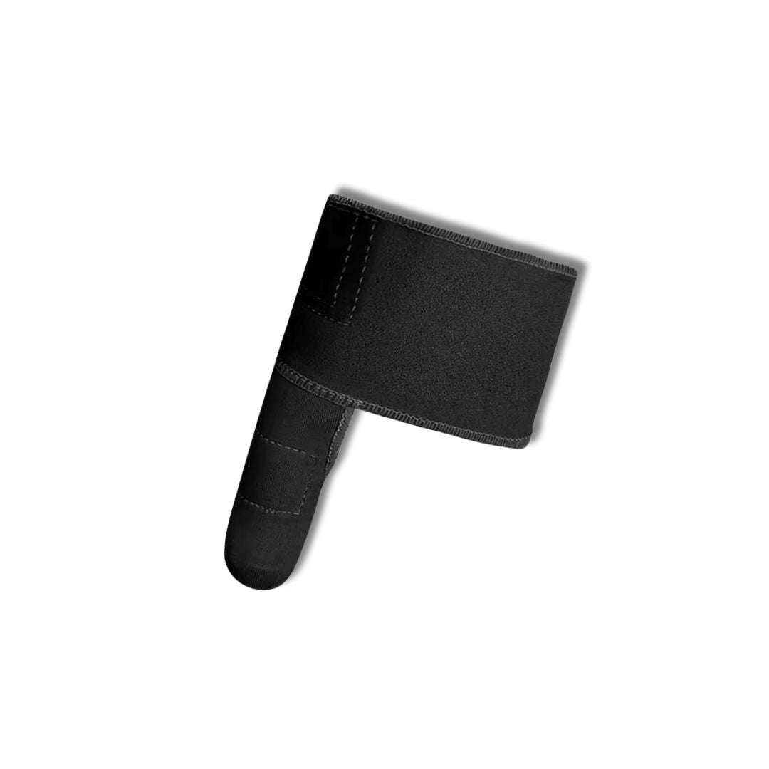Hypoallergenic bunion corrector in nude or clear black, worn over the big toe joint