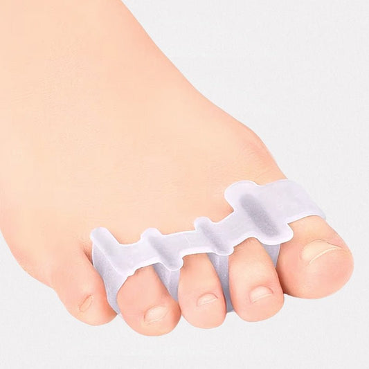 Toe straightener slipped under the claw toes to hold them flat