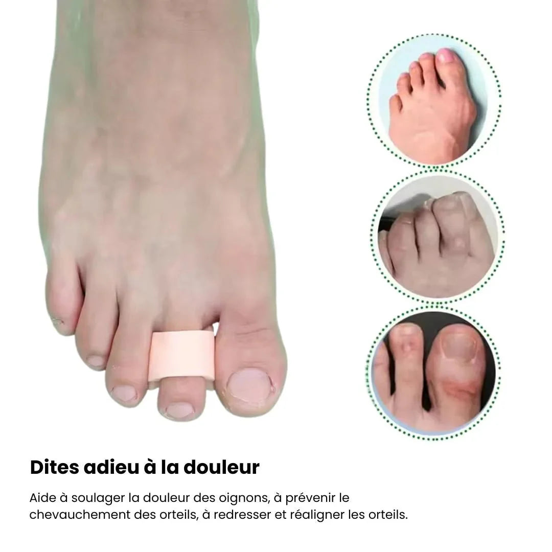 Adjustable claw toe corrector that straightens the curled toe inside the shoe