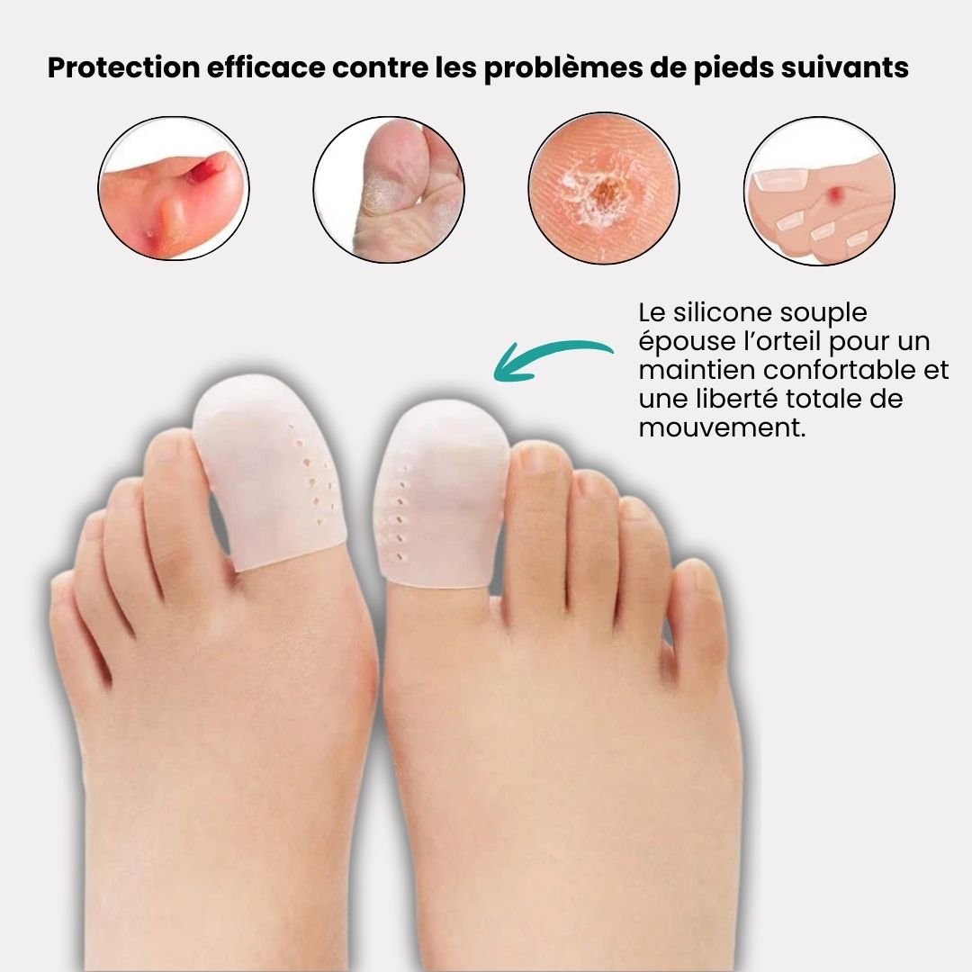 Soft sleeve worn over the big toe to cushion pressure inside the shoe